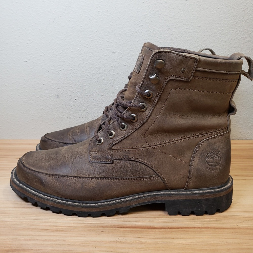 Timberland Men's Lace Up Leather Work Boots Brown Chore Outdoors Farm Barn 8.5